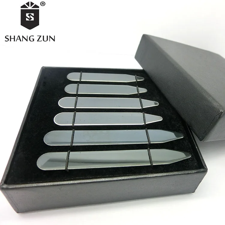 
Best selling clothing accessories metal collar support 5 colors can be arbitrarily selected 6 pcs boxed fashion collar stays 