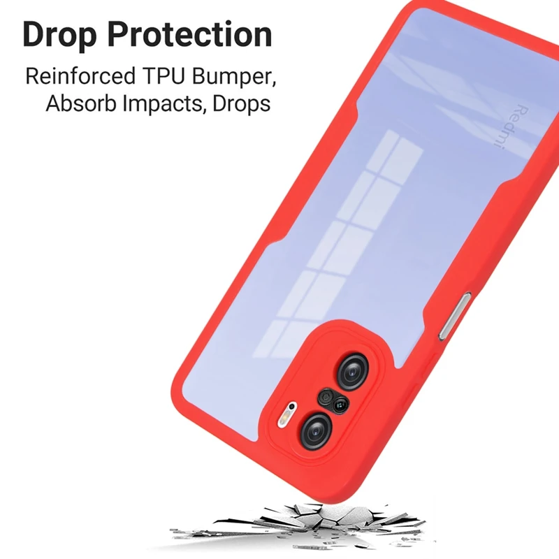 New TPU+PC Colorful 360 Full Cover Front and Back Case Protector 2 In 1 Case For Xiaomi Poco F3 For Redmi Note 10 10S