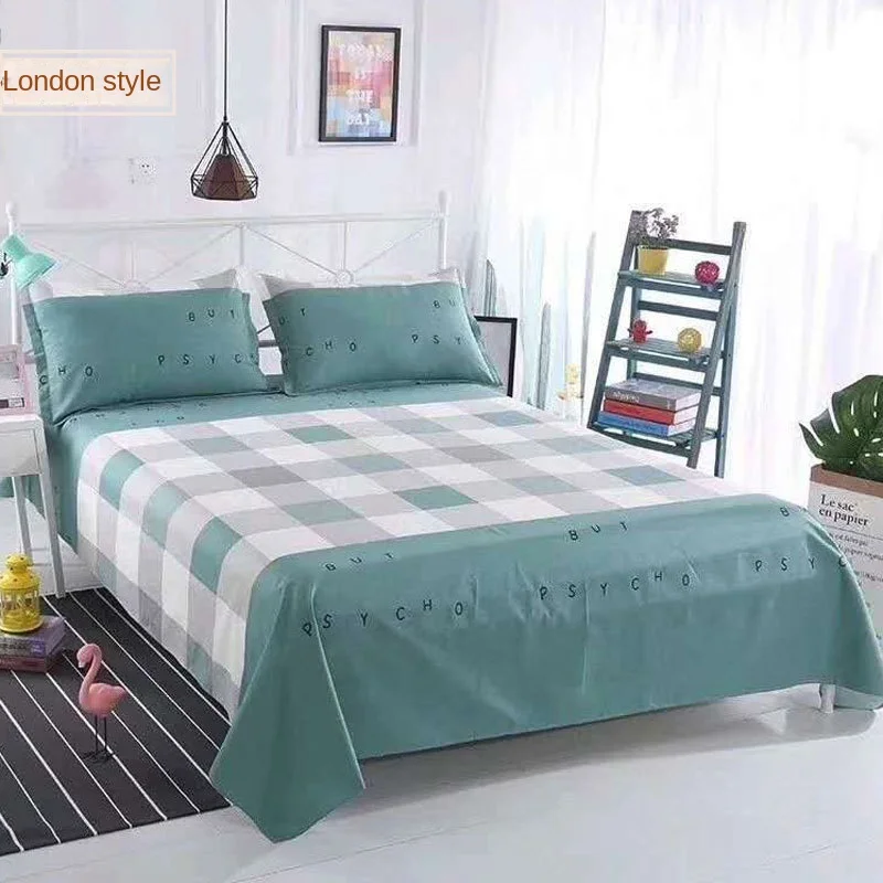 Double warp and double weft old coarse cloth sheet three-piece set of thick cot bedding gifts group purchase benefits