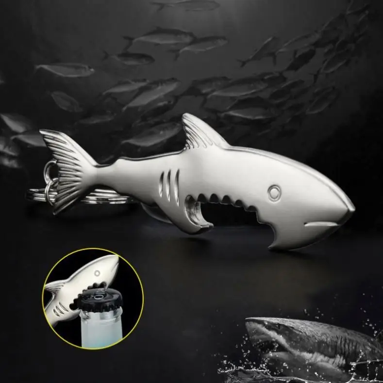 fashion Beer bottle opener Keychain Shark Guitar glasses Bottle Opener Kitchen Accessories Wedding Favor 3D metal animal keyring