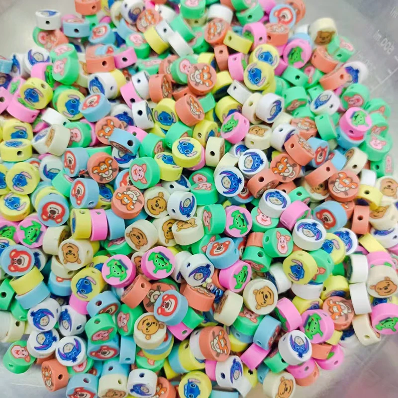 wholesale 500pcs  2024 classics cartoon polymer clay beads  are used for handmade jewelry making bracelets, necklaces for kids