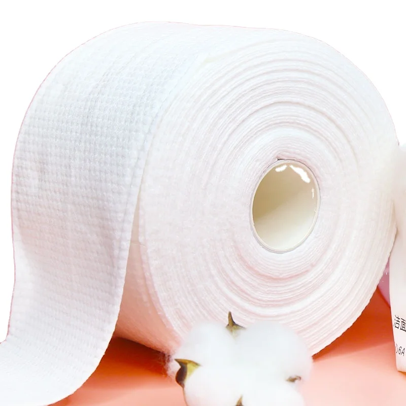 Good quality 100% organic cotton eco-friendly non woven disposable face towel cleaning wipes roll for human Skin