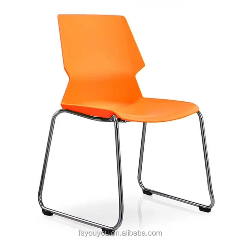 Good quality metal leg dining room economic Orange Green Restaurant plastic dinning chair
