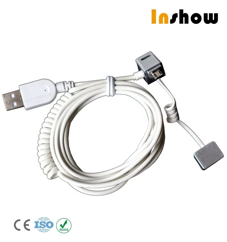 INSHOW Micro USB Smart Phone Security Alarm and Charge Spring Cable