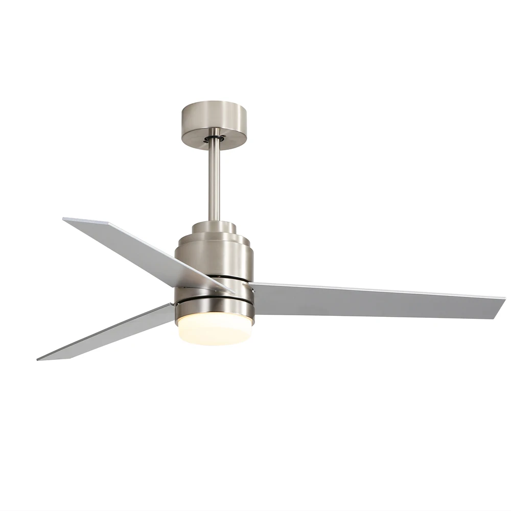 Home Appliances Modern Design Energy Saving Electric Fans Brushed Nickel Ceiling Fan Light