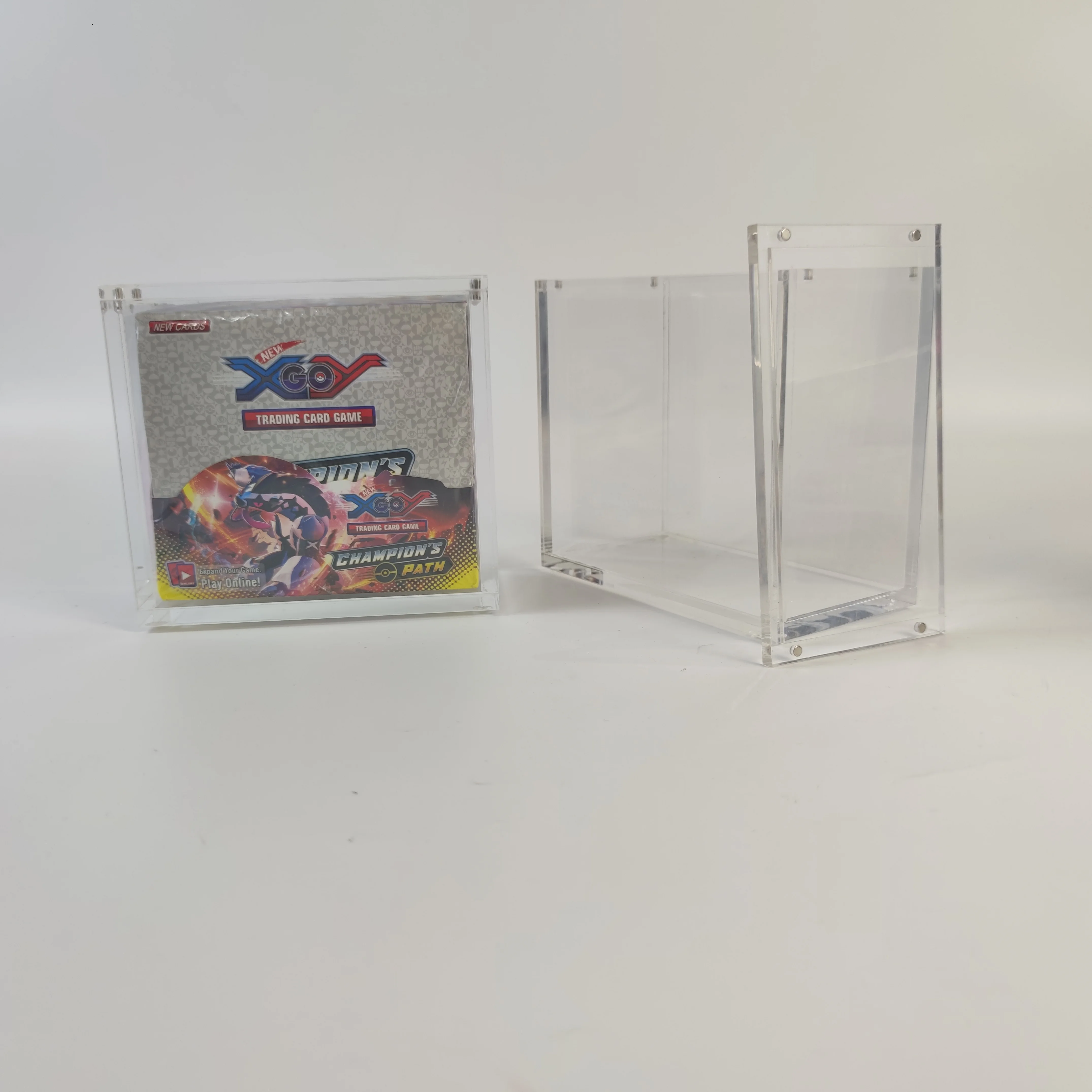 Yageli Custom Clear Pokemon acrylic Box with Magnetic Lid Acrylic Pokemon Booster Box