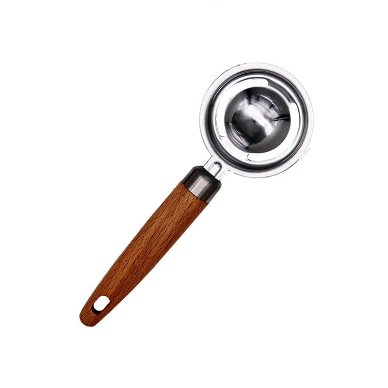 Drop Shipping 2021 Home Kitchen Gadgets Tools Wooden Handle Egg White Separator Kitchen Utensils 2021 New Kitchen Accessories