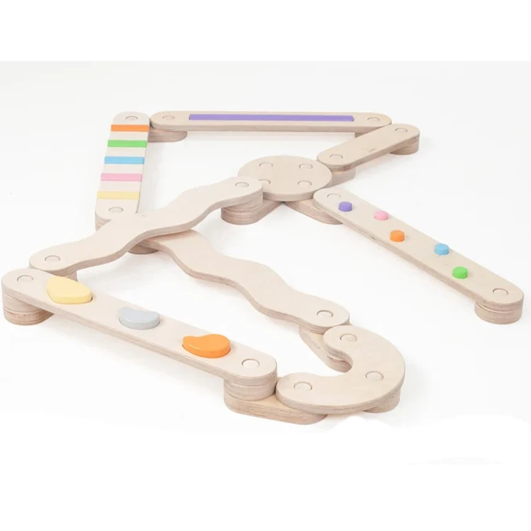 Double-sided balance beam sets balance path wood balance beam for kid