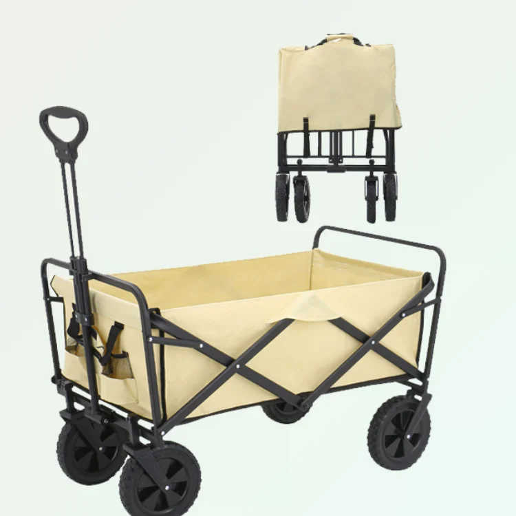 Wholesale Folding Adjustable Handle Outdoor Foldable Shopping Carts Beach Transport Collapsible Camping Cart Folding Wagon