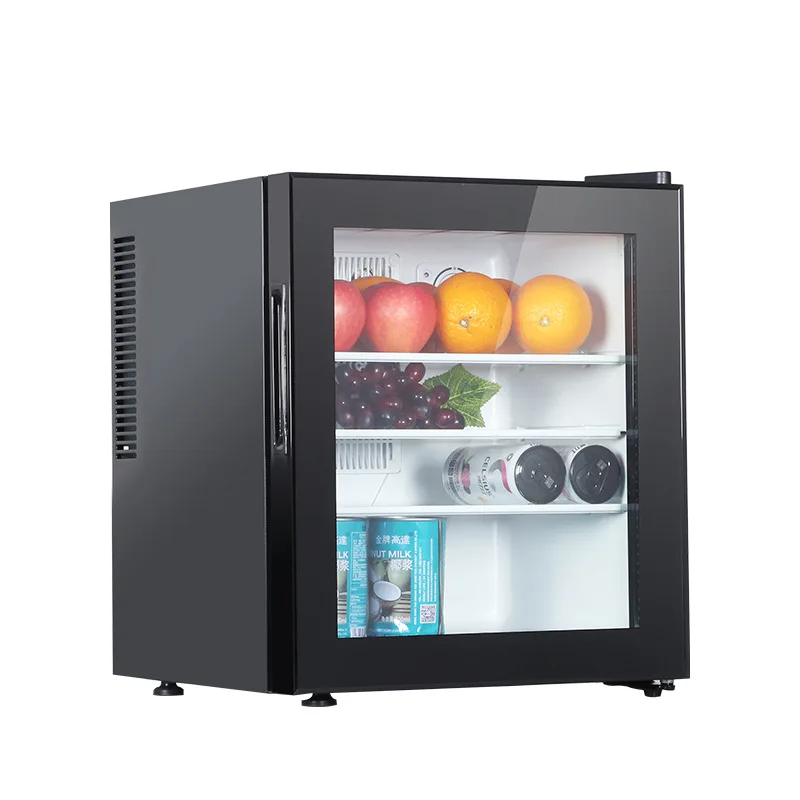 Single Door Hotel Mini Bar Fridge Freezer 30L 40L Portable Smart Refrigerator Hot Sale Glass Door Compact Condition New
