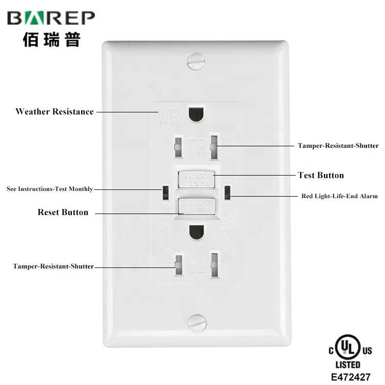 15/20A 120V GFI GFCI безопасная