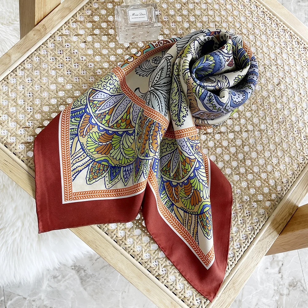 Оптовая продажа, шарф из чистого шелка, индивидуальные Саржевые шарфы, двусторонняя шаль 16 мм для женщин