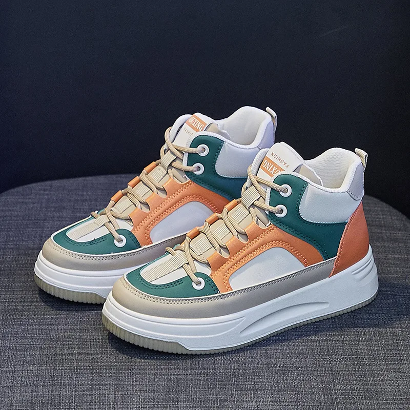 2023 New Fashion Thick Sole Shoes Outdoor Lace Up Casual Sneakers For Girls