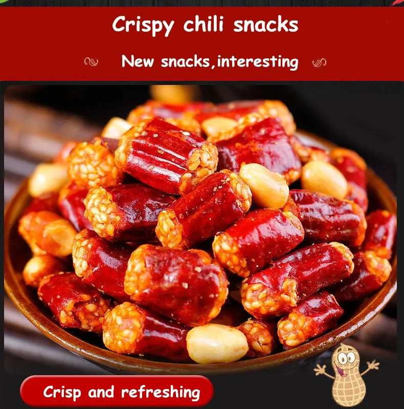Top grade crispy and spicy chili with sesame and peanut wholesale chili nut snacks