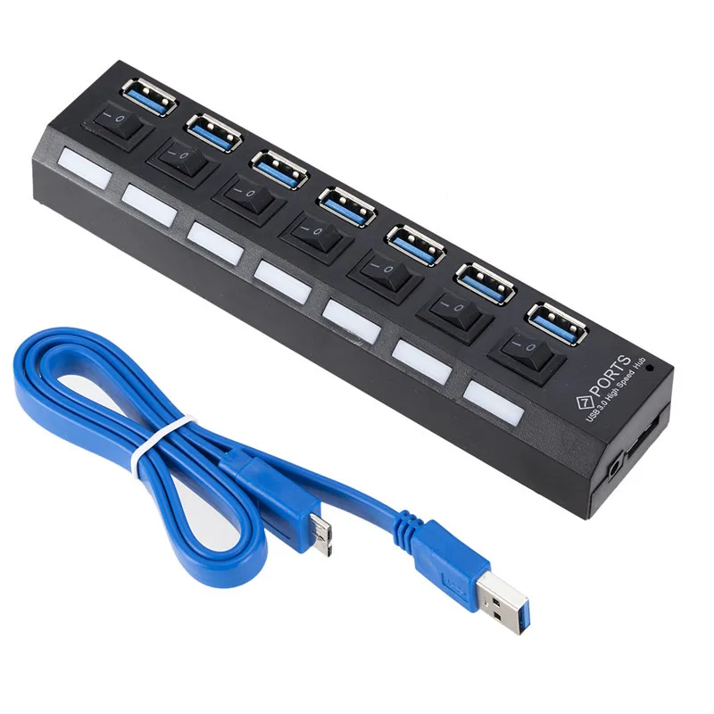  Концентратор 3 0 4/7 портов микро-USB концентратор разветвитель с адаптером питания USB-разветвитель 5