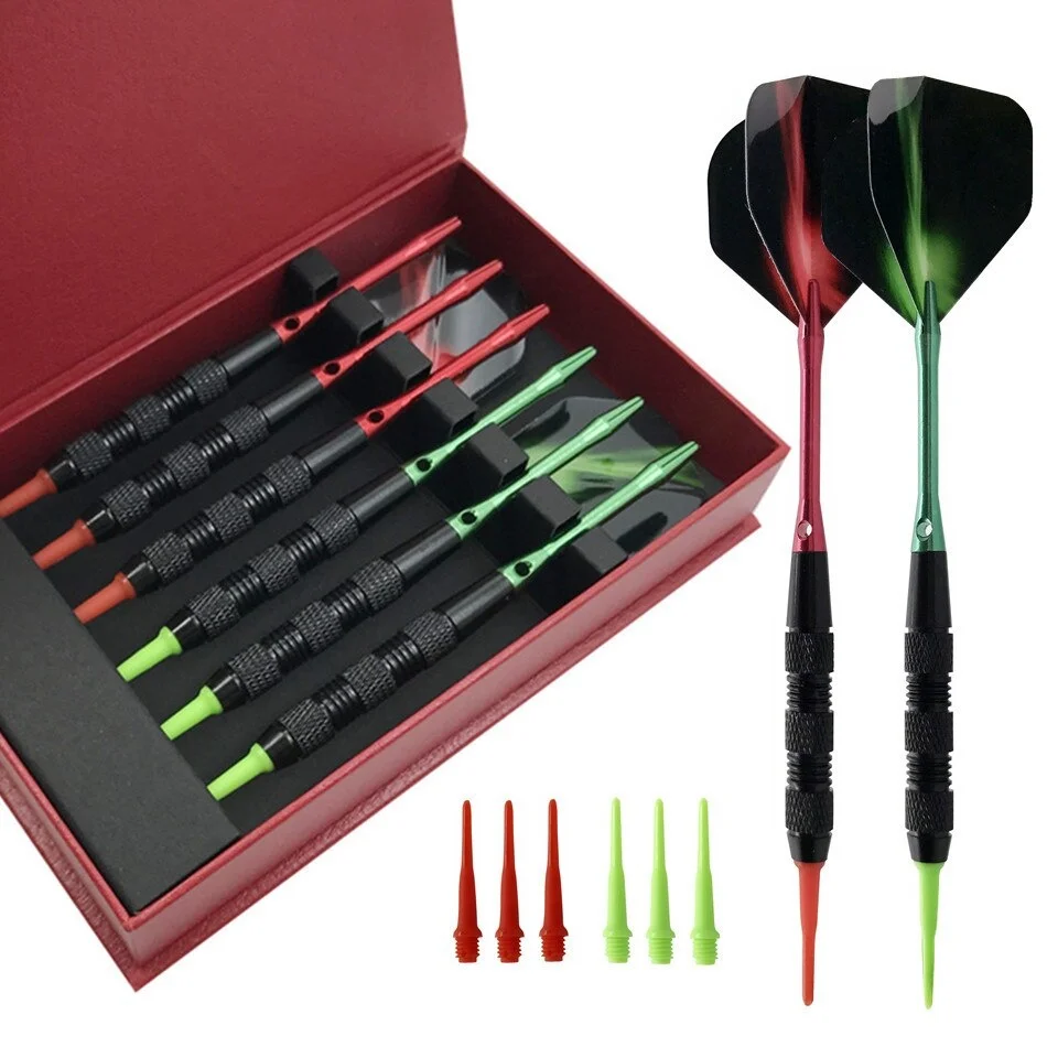
18g Soft Tip Darts Case Suit Aluminum Shanks for darts Red and green Plastic Darts Tips 