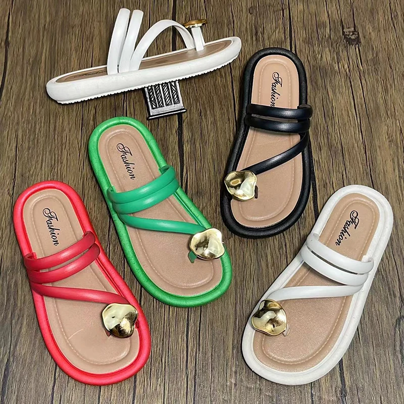 Special design female fashion slippers soild color flat shoes china wholesale slippers casual ladies flat slippers