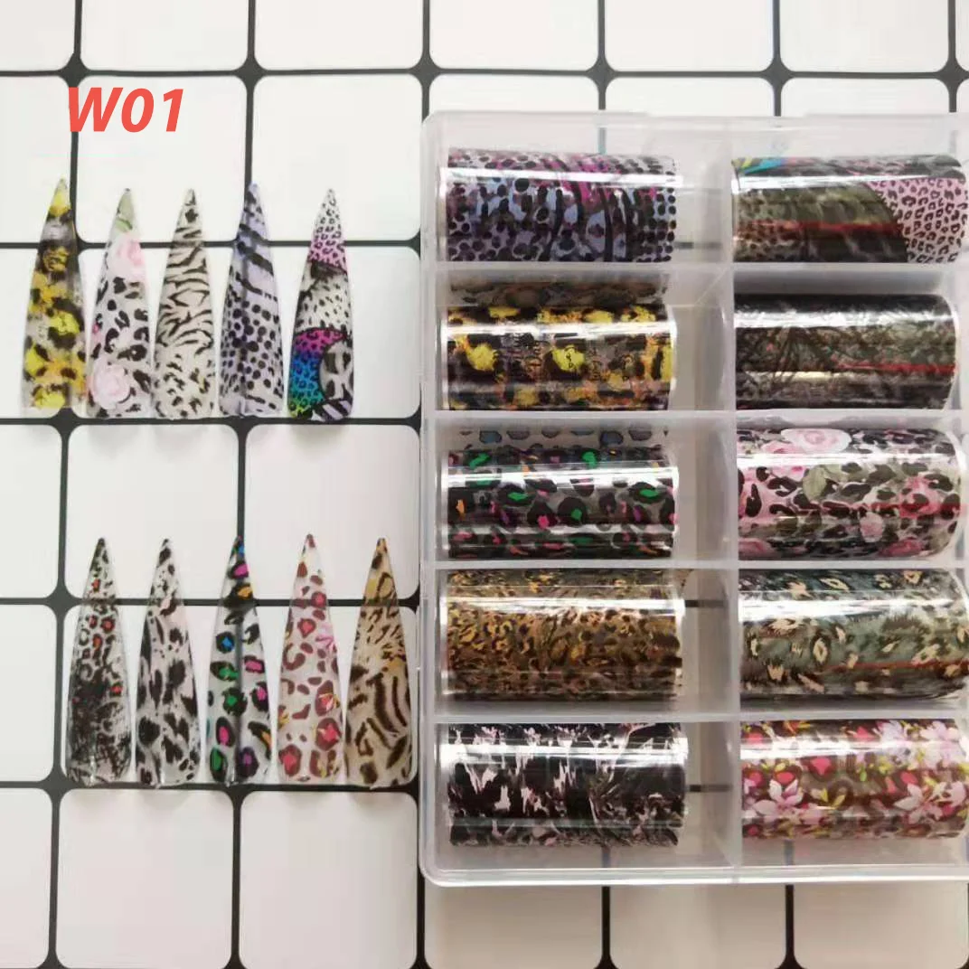 
2021 Latest Animal Beast Leopard Skin Print Nail Art Decoration Nail Sticker Nail Transfer Foil 