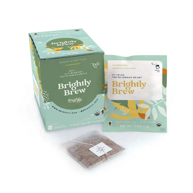 Wholesale Biodegradable Tea Bags with Cotton Draw Strings Eco Wood Pulp Paper Filter Tea Bag Heat Seal Empty Loose Leaf Tea Bag