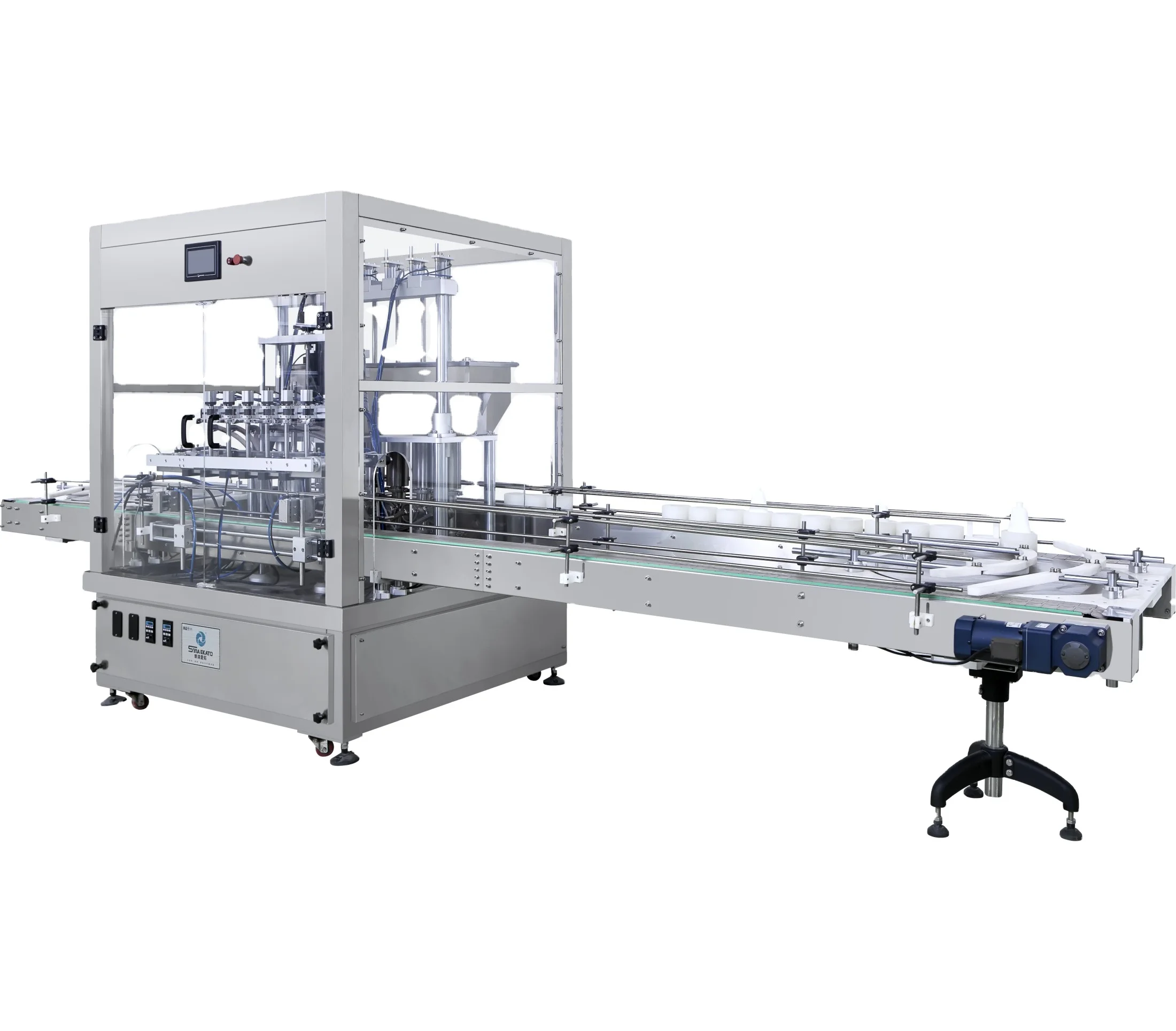 Sina Ekato straight line type automatic liquid filling capping machine for shampoo ,gel ,cosmetic cream lotion