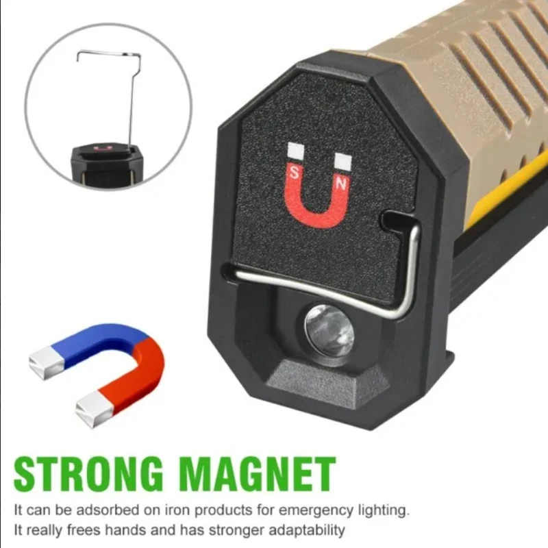 Portable USB rechargeable COB LED work light emergency magnetic Base Mechanic Working light High bright Repair Lamp