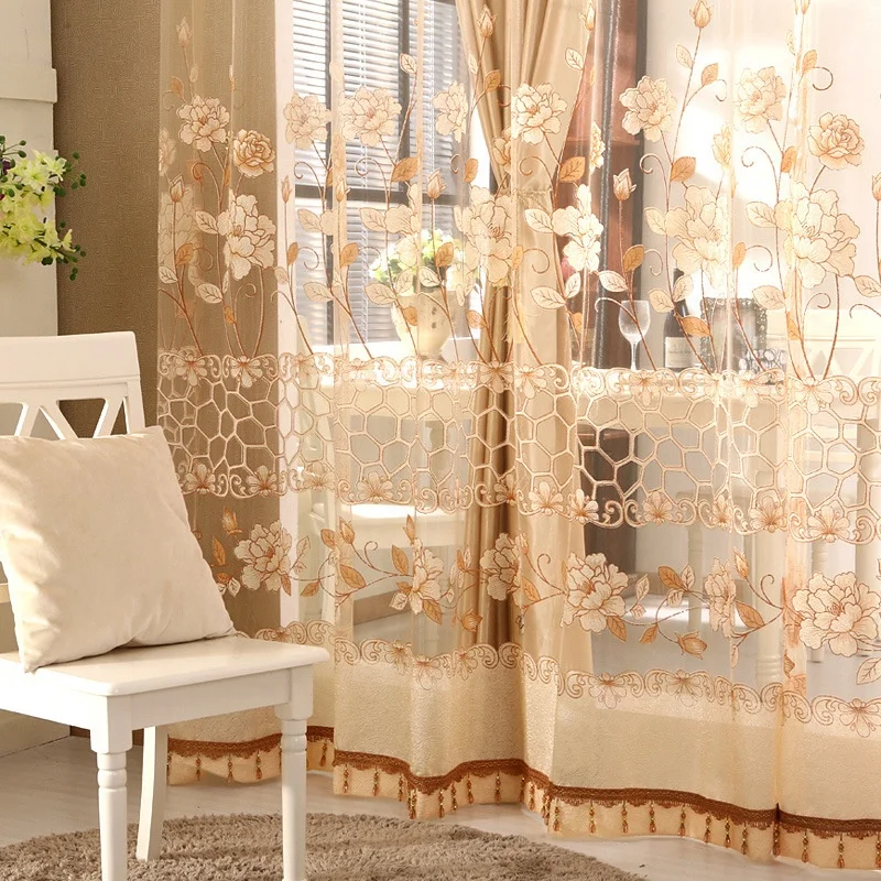 European Luxury Jacquard Window Curtains And Drapes For The Living Room Home With Sheers