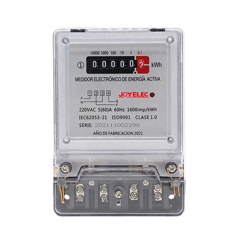 Однофазный двухпроводной аналоговый дисплей Электрический измеритель электроэнергии ватт-час измеритель кВтч