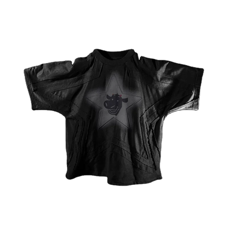 DIZNEW OEM wholesale summer cotton brand T shirt man Fashion oversized 400 gsm screen printing  T-shirt for men