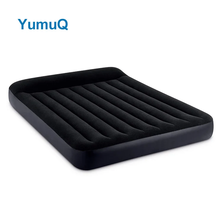 YumuQ Double Size Inflatable Mattress Air Bed Sleeping Pad With Built In Pillow Electric Pump For Camping Home Travel