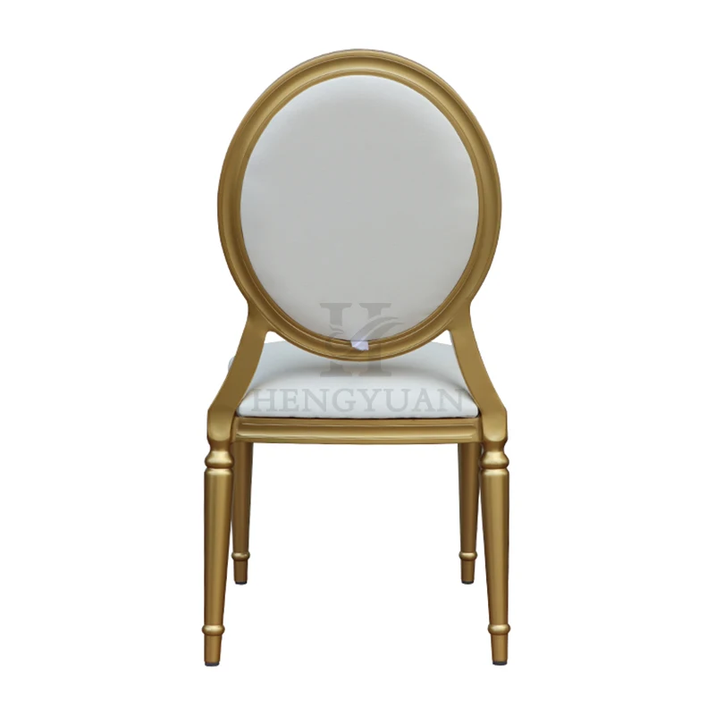 Золотистый Штабелируемый алюминиевый стул для французского ресторана, банкета, обеда, свадьбы