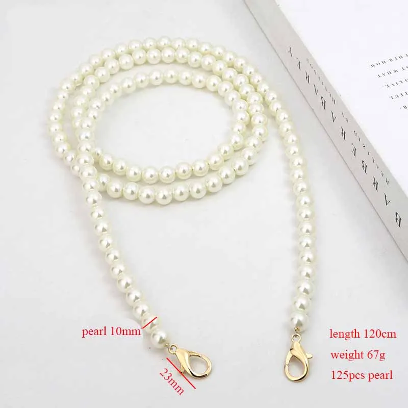 BC042 Hand-made Custom Bag Chain Bag Accessories Carry-on Single-shoulder Cross-over Bag Shoulder Straps With Pearl