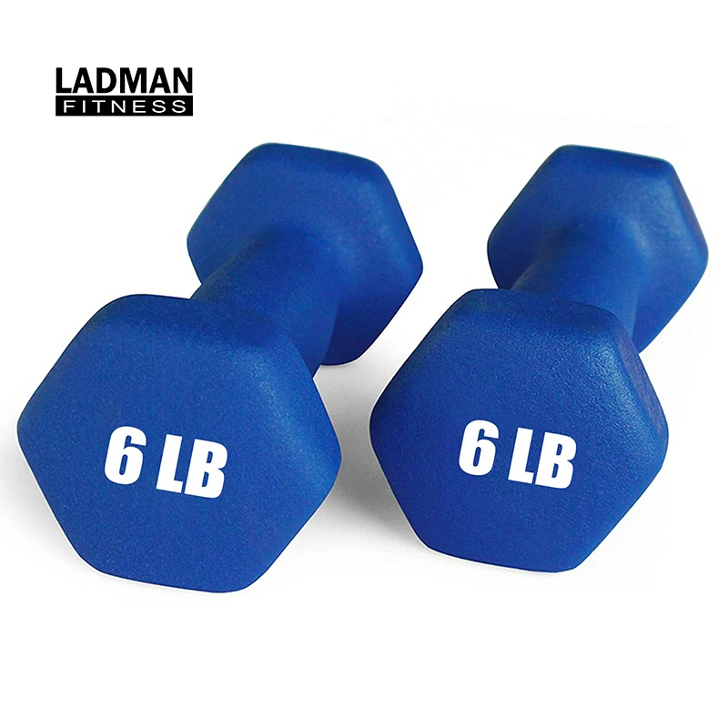 Anti-Slip Anti-roll Solid Cast Iron women Hex Shape Colorful neoprene dumbbells for home fitness