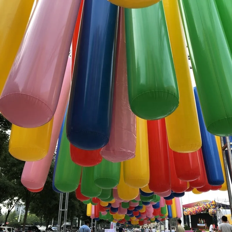 parent-child activity inflatable air tube blow up round sticks for kindergarten game playing