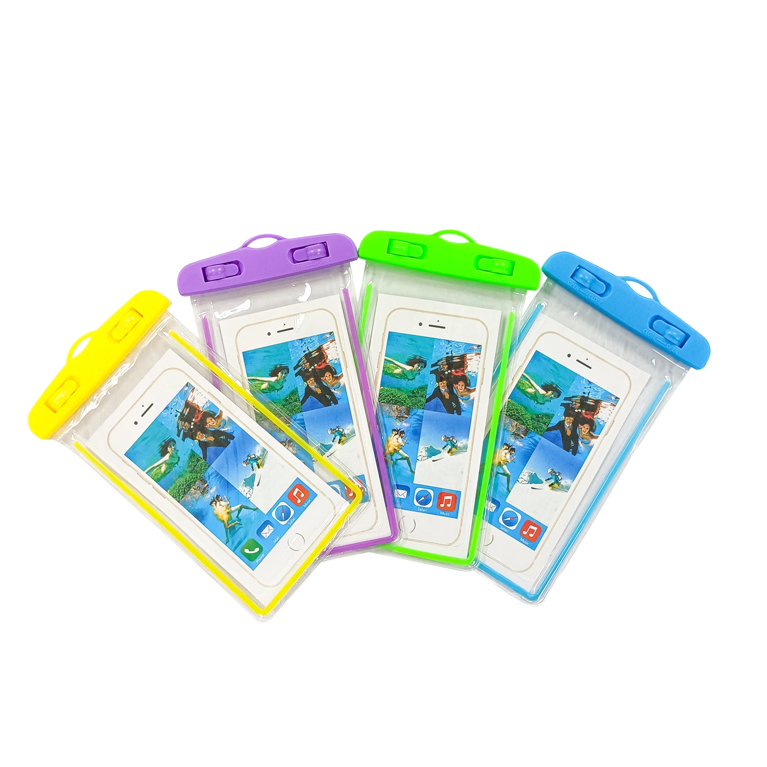 PVC luminous mobile phone waterproof bag transparent rain-proof swimming hanging neck seal bag protection mobile phone