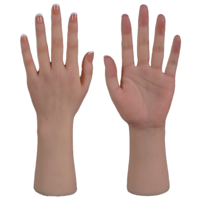 Eta Female Silicone Lifelike Movement Model Manual Flexible Finger Adjustment Nail Ring Bracelet Jewelry Display Silicone Hand