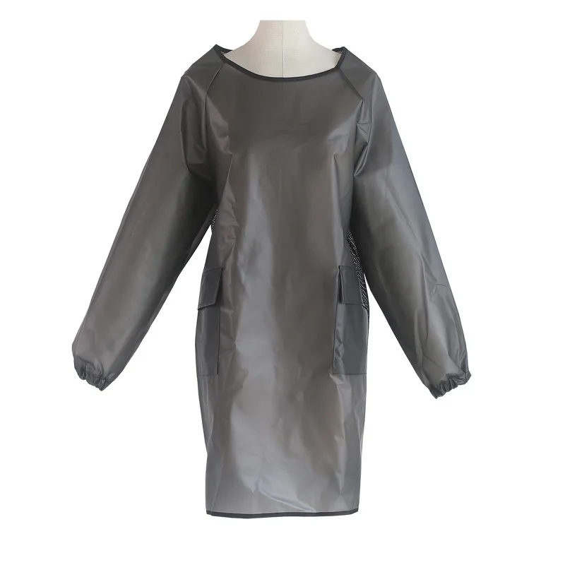 Translucent waterproof smock pet shop beauty car wash long sleeved TPU Kitchen Apron