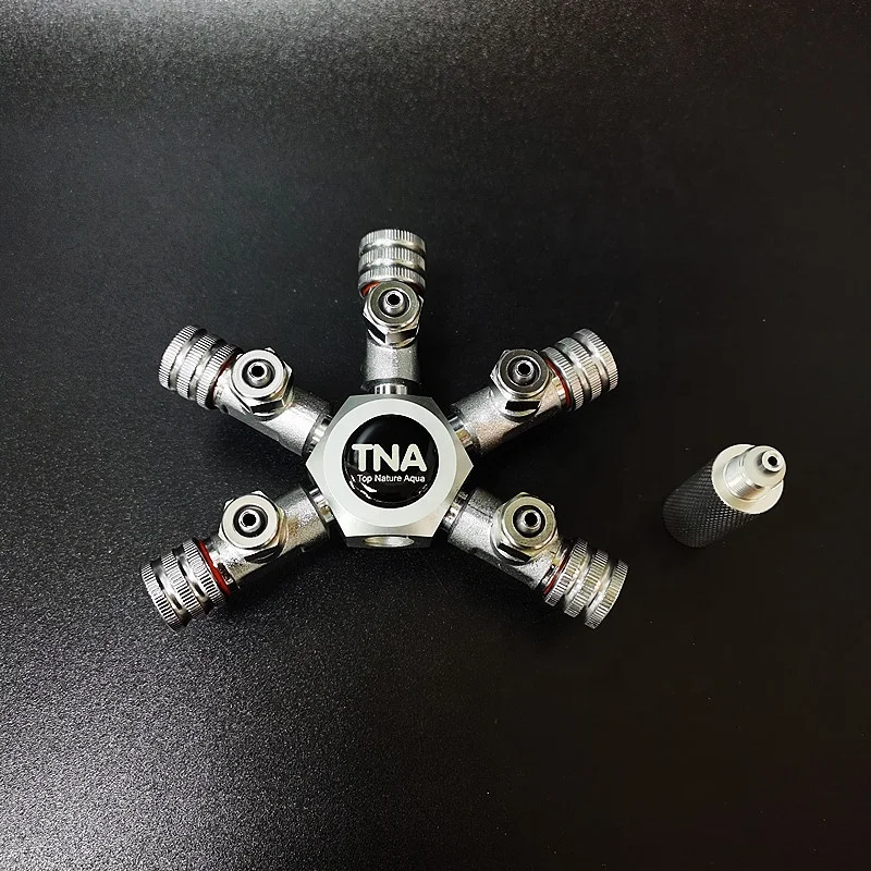 Aquarium Planted Landscape Tank 5 way CO2 Splitter Valve for CO2 supply regulator