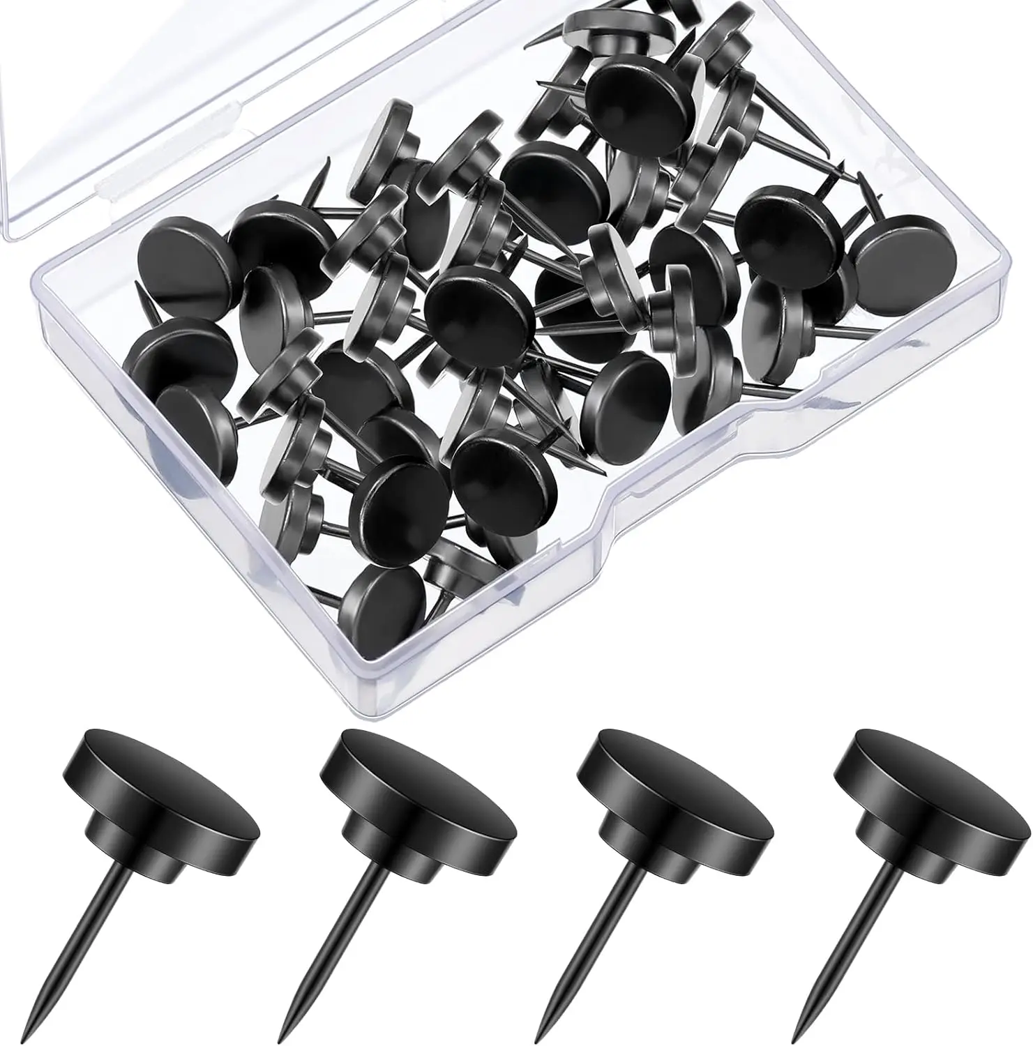 30 Pieces Metal Push Pins, Metal Thumb Tacks for Picture Photo Hanging