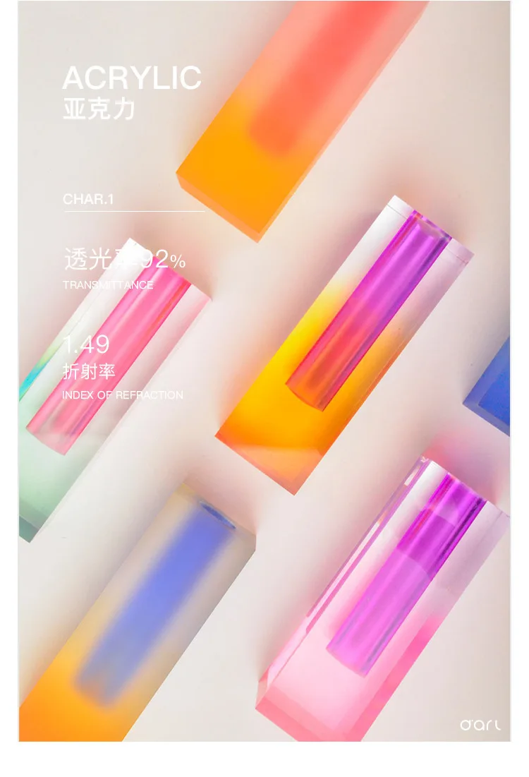 Modern Minimalist European Luxury Table Vases for Decors Color Square Floral Shaped Flower Acrylic Tube Small Vase Acrylic