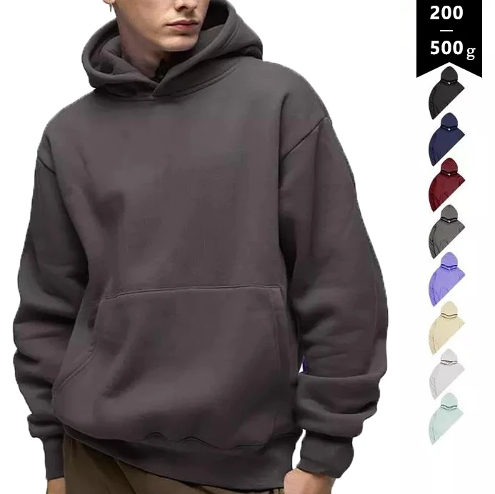 YITE French Terry 100% Cotton Heavyweight Oversized Hoodies For Men Custom 500 Gsm Drop Shoulder Cropped Blank Boxy Hoodie