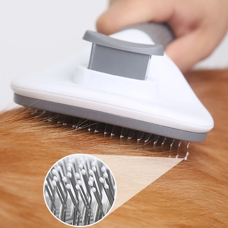 Float Hair Removal Slicker Brush with Automatic Functionality Pet Comb Clean Sanitary Dog Comb Go Floating Hair Massage