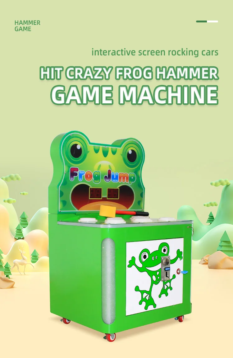 Kids play crazy hit frog Frog Hammer arcade game machine coin operation kids game machine arcade equipment