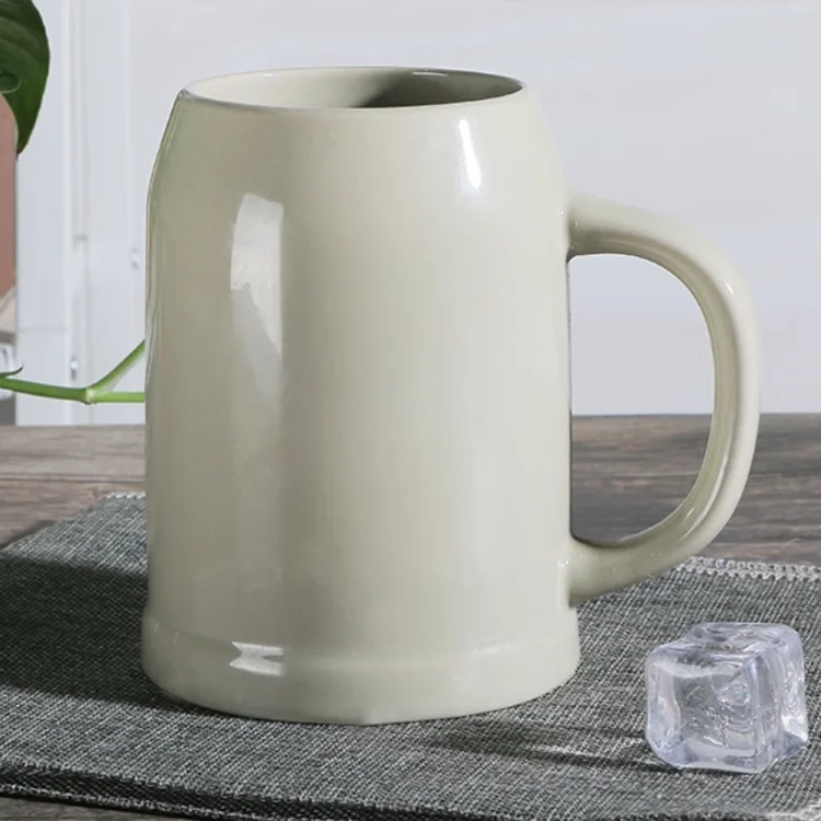 Oktoberfest Custom Ceramic Sublimation Beer mug with Handle Promotional German stein Plain 500ml 1000ml 300ml 10oz 16oz 24oz 26
