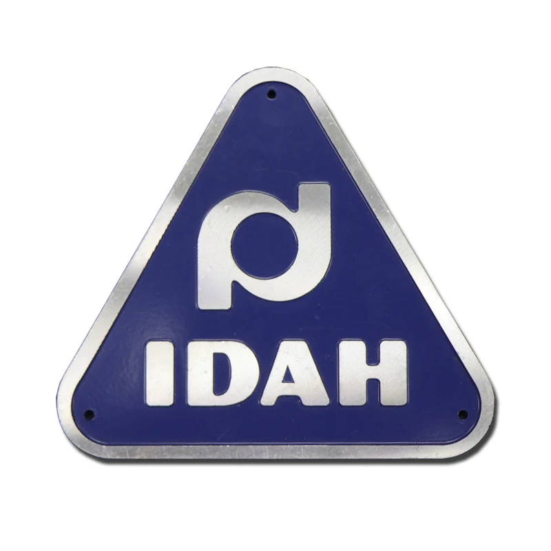 Custom Logo Rich Color Clear Pattern and Glossy Diamond-cut Nameplate Metal for Mechanical Equipment Signage