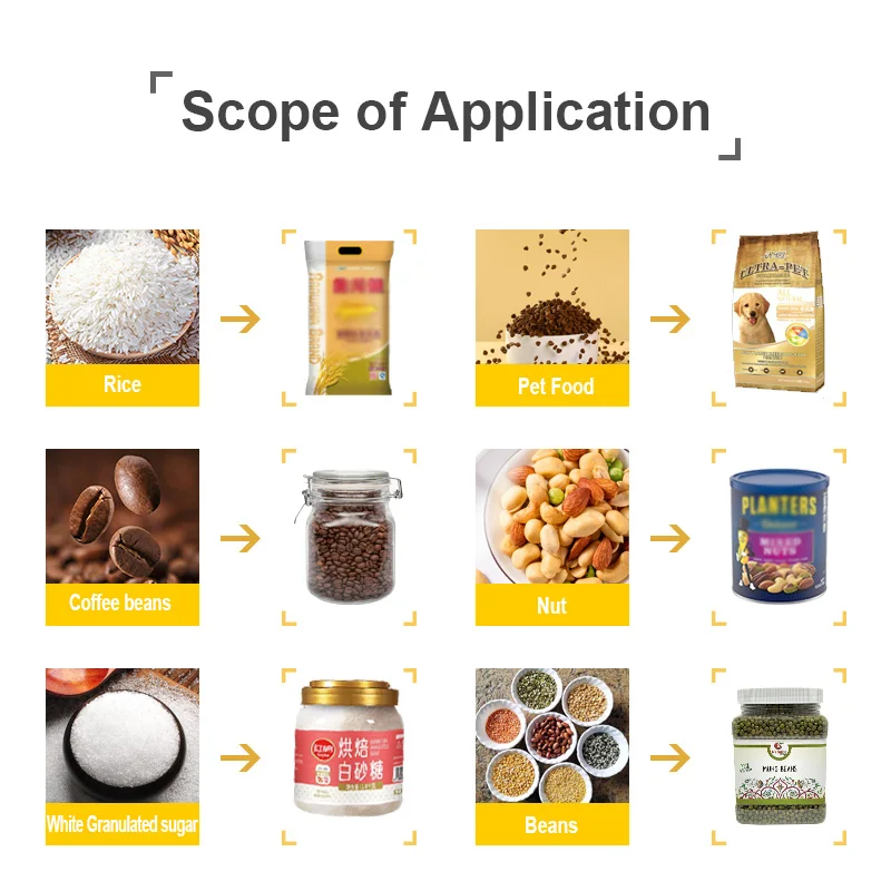 High Accuracy Wheat Nut Weighing Packaging Machine Cocoa Coffee Filler Dosing Machine Cashew Nut Dispenser