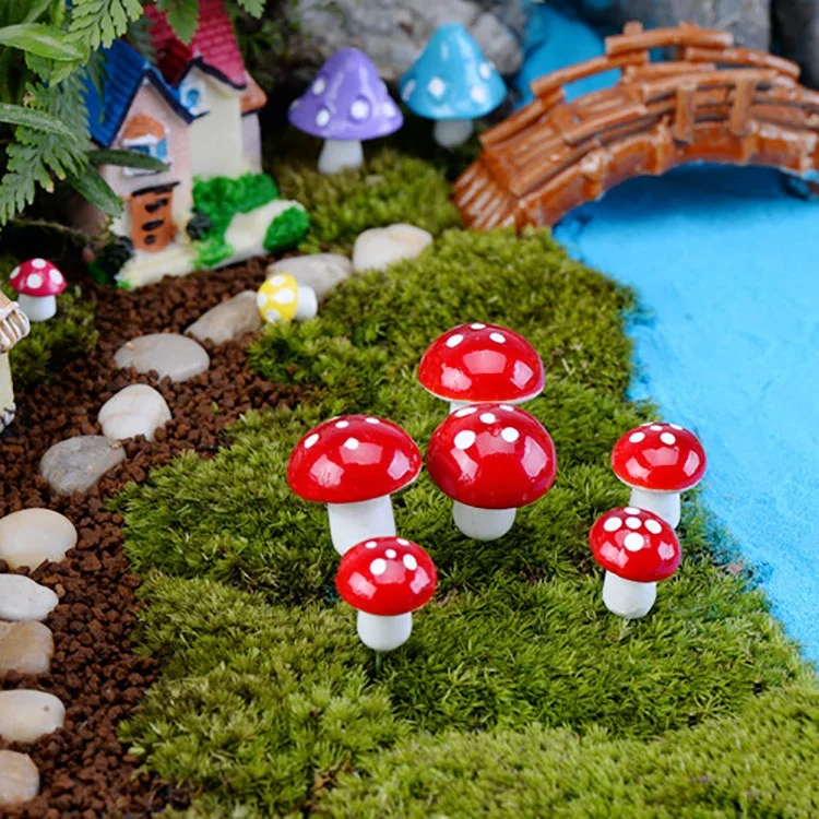 Simulation plant foam color small mushroom micro landscape potted bonsai decoration accessories 	fake mushroom for decoration
