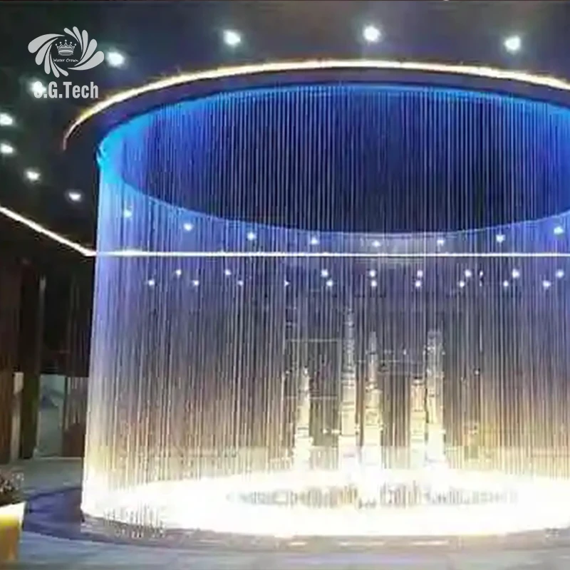 Customized 3D Water Curtain Waterfall Wall Indoor Outdoor Rain Fall Waterfall Stainless Steel Water Curtain