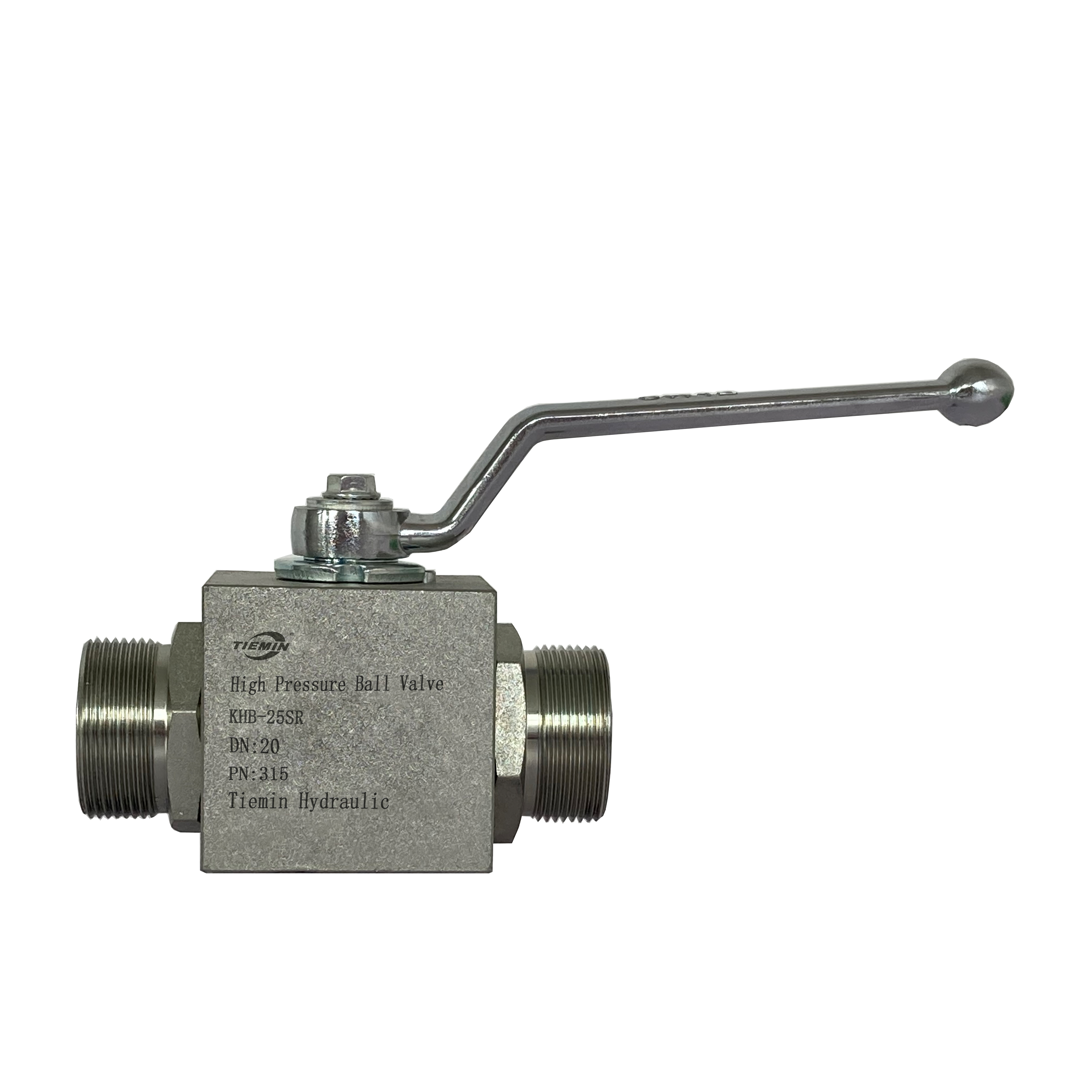 Best-Selling Tiemin Hydraulic Ball Valve KHB-25SR DN:20 PN:315 Carbon Steel White Zinc Plated High Pressure 2 Way Steel