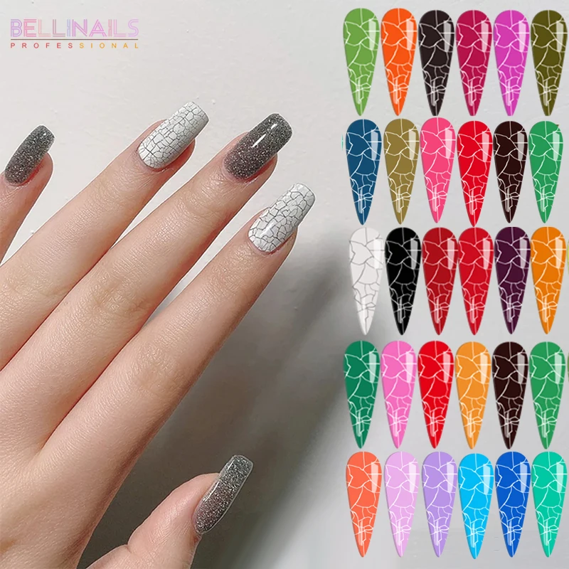 Гель-лак для ногтей с эффектом трещин Bellinails полуперманентный растрескивающий лак Быстросохнущий дизайна не требует УФ-светодиодной лампы