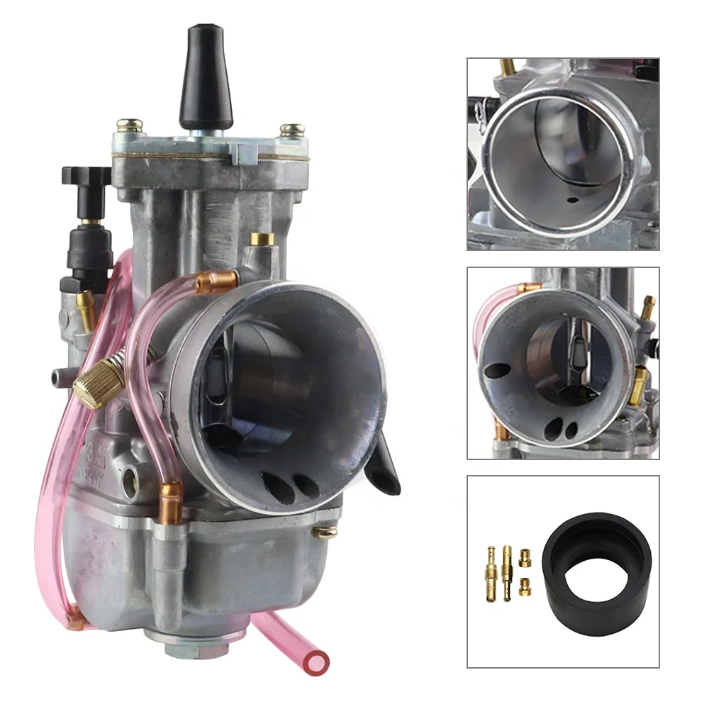 Carburetor 34mm OKO 2-Stroke Racing Flat Side PWK Carb W/ Power Jet Gy6 150cc